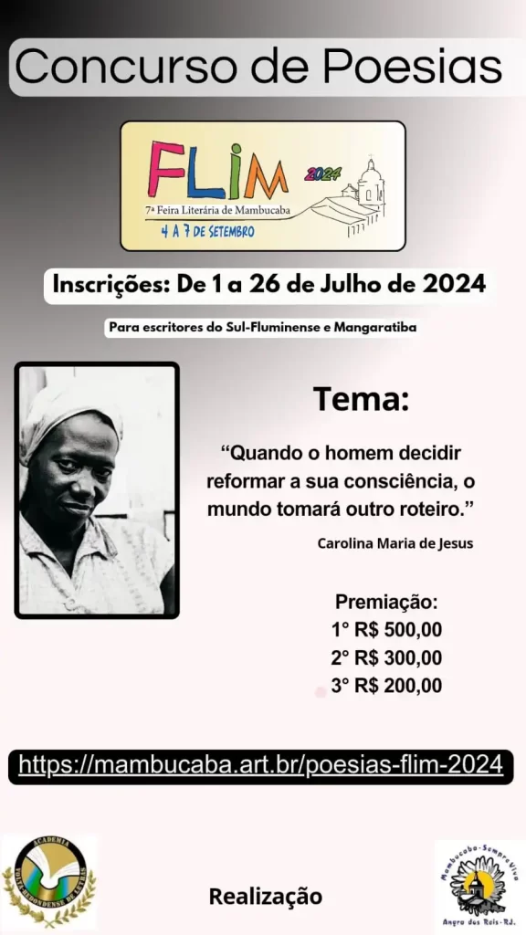 Concurso de poesias organizado pela Feira Literária de Mambucaba